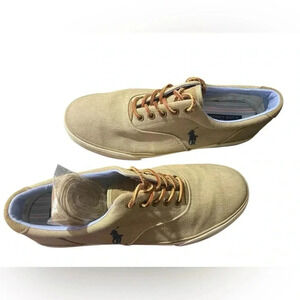 POLO Ralph Lauren Beige Tan Canvas Sneakers